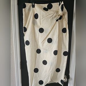 Cream Midi Wrap Skirt